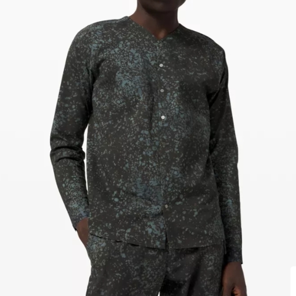 Lululemon Mens Lab Ashta Snapdown Long Sleeve Print Top Size Large
